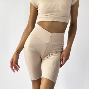 Велосипедки Baysho Рубчик, Бежевий, XS