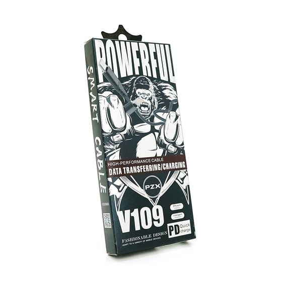 Кабель PZX V-109, Iphone to Type-C, 2.1A, Black, довжина 1.2м | Зображення 2