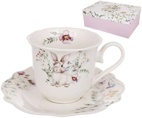 Чайний порцеляновий набір "Spring Story" 2 чашки 250мл із блюдцями | Зображення 1