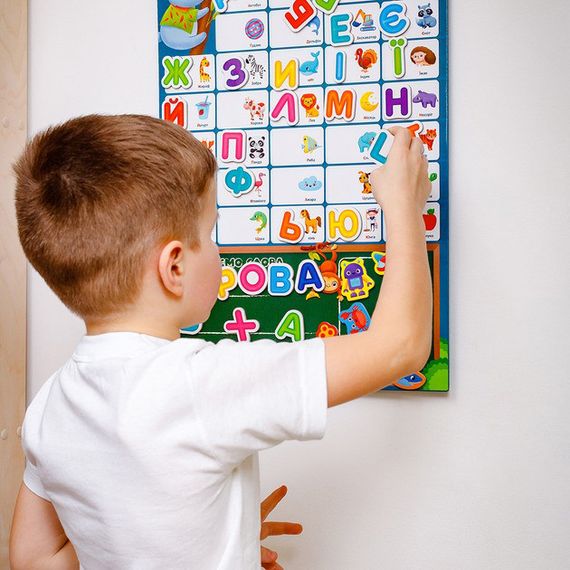 Дитячий навчальний плакат "Магнітна абетка" VT5555-05, 55 магнітів | Зображення 5