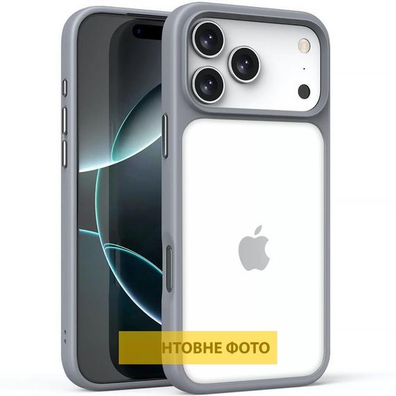 TPU+PC чохол Metal Buttons Apple iPhone 17 (6.3") Сірий / Grey