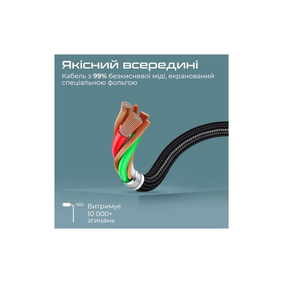 Кабель мультимедійний USB-C to HDMI hdmi-pd100.grey Promate (hdmi-pd100.grey) | Зображення 4