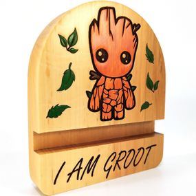Підставка тримач для мобільного телефону, смартфона, планшета I AM GROOT Майстерня містера Томаса 12х10см