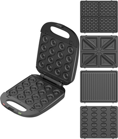 Мультимейкер Rotex RSM425-B 5 в 1 XL универсальный прибор для сэндвичей, вафель, гриля и домашней выпечки 1400 Вт Черный