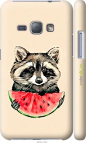 Чохол на Samsung Galaxy J1 (2016) Duos J120H Єнотик з кавуном "4605c-262-2448"