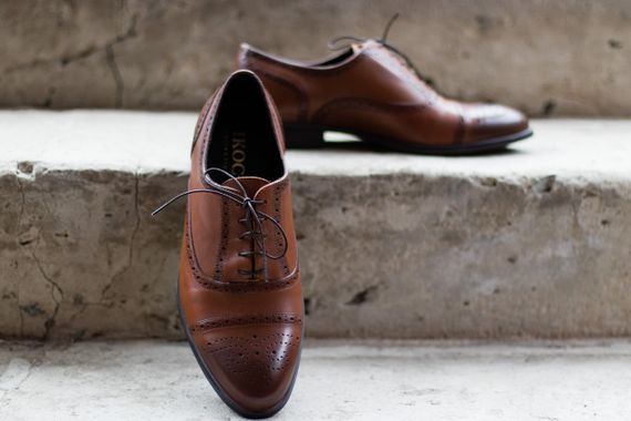 Шикарные броги рыжего цвета 40  размер | Зображення 2