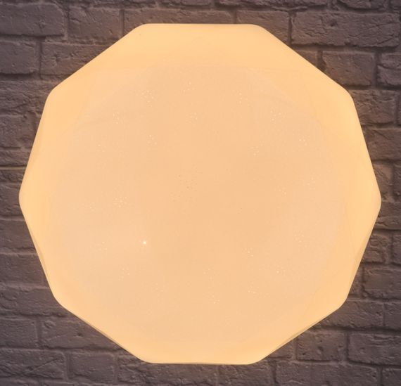 Сучасний круглий світильник стельовий LED для кімнати кухні ванної з пультом 25707 Білий 10х48х48 см. | Зображення 3