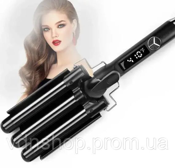Тройная плойка для завивки волос VGR V-591 три волны диаметром 25 мм мощностью 125 Вт | Зображення 1