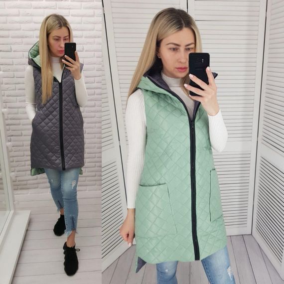 Жилетка 813/2 сіро салатовий