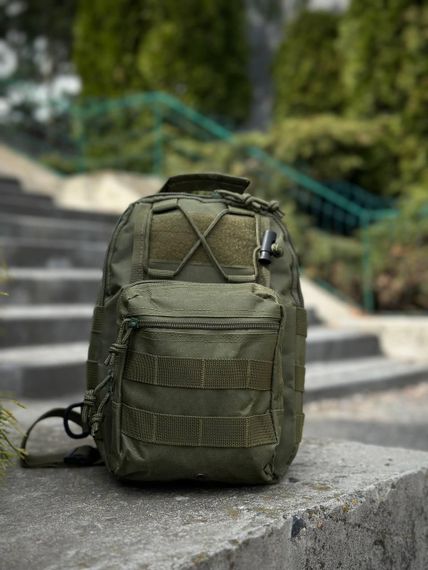 Сумка тактична на моллі через плече Олива підсумок тактичний з ременем через плече | Зображення 4