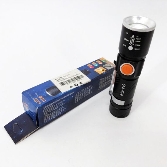 Ліхтарик на USB зарядкою для дому Police 616-XPE, Кращий тактичний ліхтар, Тактичні ліхтарі з зумом XP-71 | Зображення 9