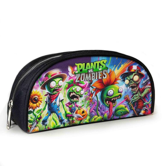 Пенал шкільний з принтом Рослини проти зомбі 23х10х8 см з принтом для хлопчика (3870)