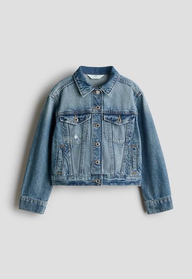 Підліткова джинсова куртка для дівчинки H&M 164 см Синя (26070801F)