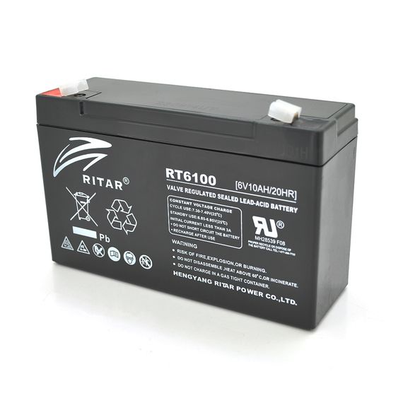 Акумуляторна батарея AGM RITAR RT6100, Black Case, 6V 10Ah  ( 150 х 50 х 93 (99) ) Q10