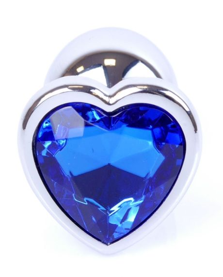 Анальная пробка Boss Series - Jewellery Silver Heart PLUG Dark Blue S, BS6400050 sexstyle | Зображення 1