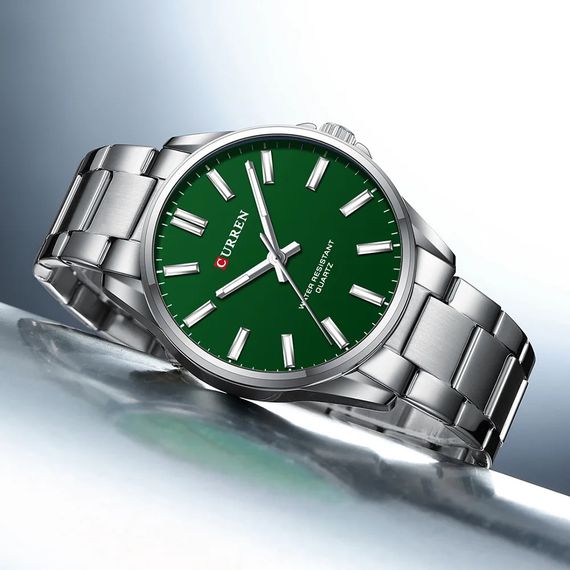 Чоловічий годинник Curren 9090 Silver-Green | Зображення 3