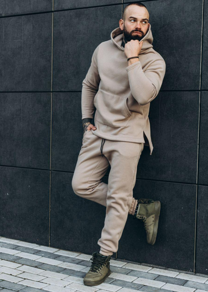 Мужской очень теплый спортивный костюмм Асос FD2022 размер XL, цвет бежевый | Зображення 2