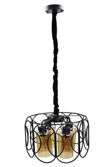 Люстра підвісна LOFT на 4 лампочки 25060 Чорний 40-90х40х40 см.