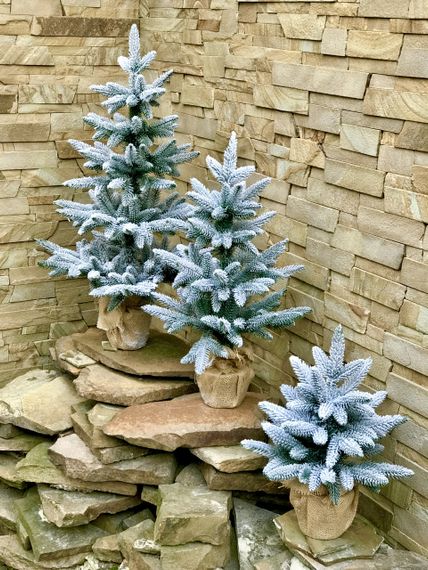 Ялинка Classic лита в мішковині 90 см засніжена | Зображення 4