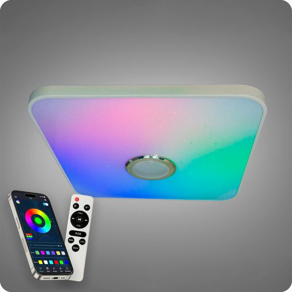 Люстра світлодіодна 517 Dlight RGB з пультом і  колонкою 80Вт Білий (02164) | Зображення 4