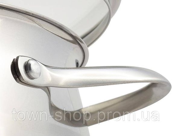 Набор 3 кастрюли Kamille Fine Silver Pen 2.1л, 3.7л и 6.1л из нержавеющей стали со стеклянными крышками KM-5911 | Зображення 2