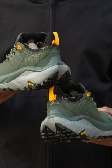 Кросівки демісезонні шкіряні Hoka GTX колір олива | Зображення 4