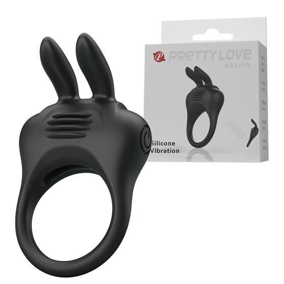 Эрекционное кольцо - Pretty Love Davion Penis Ring Black Sex Aura