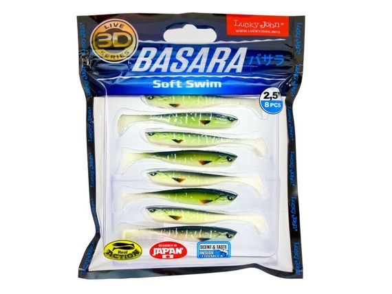 Виброхвосты LJ Лаки Джон Pro Series 3D BASARA SOFT SWIM 06,35/PG11 8шт. | Зображення 1