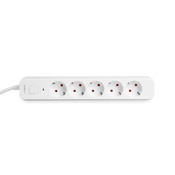 Мережевий подовжувач VIDEX ONCORD з/з 5п 3м (3x1.5мм) з кнопкою White | Зображення 3