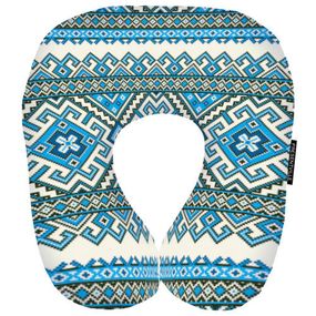 Подушка дорожная Голубой орнамент 32x30 см (DOP_UKR011)