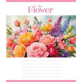 Тетрадь ученическая "Яркие цветы" 018-540208L-2 в линию, 18 листов (959054)