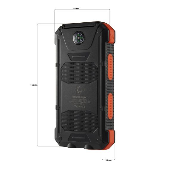УМБ PowerBank із сонячною панеллю, повербанк КВАНТ SC17-2 20000mAh | Зображення 3