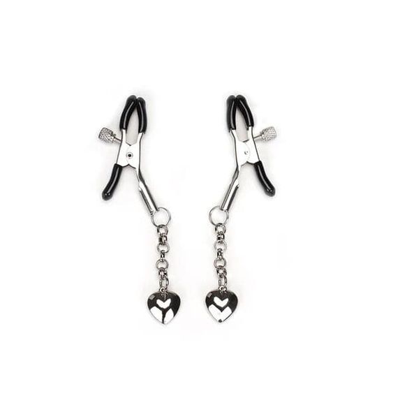 Затискачі для сосків Liebe Seele Solid Heart Nipple Clamps Сріблясті One Size | Зображення 1