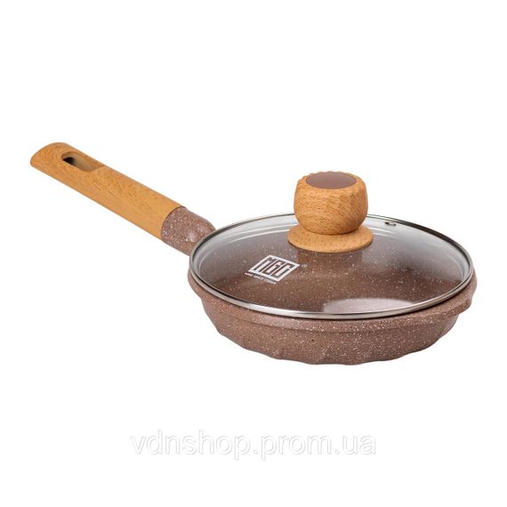 Мраморная алюминиевая сковорода с антипригарным покрытием 1 литр Ø 20 см кофейная MGC HP-4-421CO