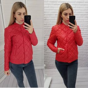 Куртка з ефектом стьобання, арт.310, червоний