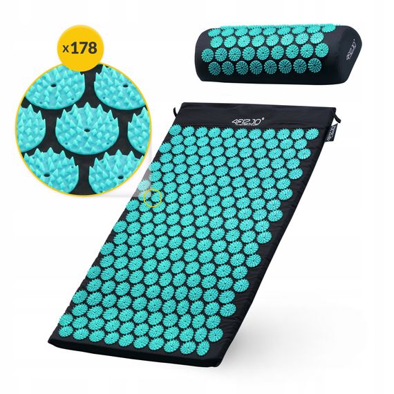 Килимок акупунктурний з валиком 4FIZJO Classic Mat Аплікатор Кузнєцова Black/Blue (P-5905973402385) | Зображення 1