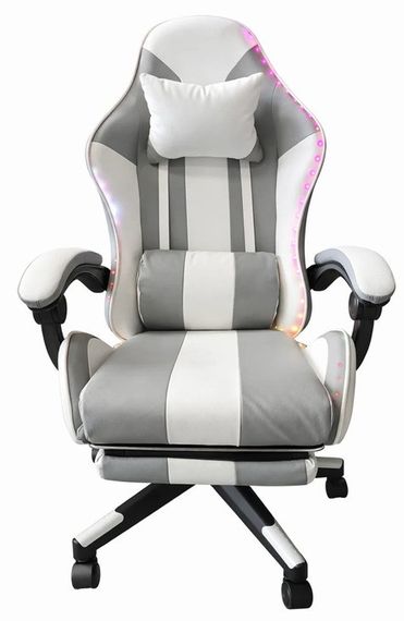 Геймерське крісло з підсвіткою та підставкою для ніг Bonro B-964 біле | Зображення 2