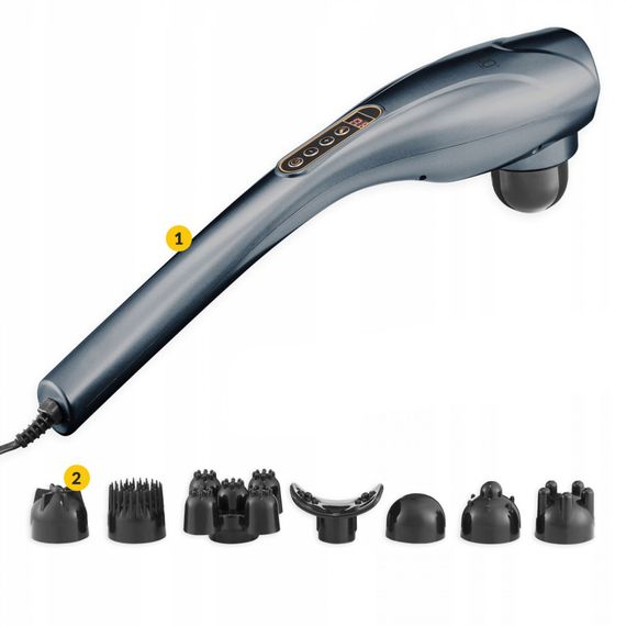 Ручний вібраційний масажер для тіла 4FIZJO Long Stick 7 в 1 4FJ0555 Grey (P-5907739319135) | Зображення 1