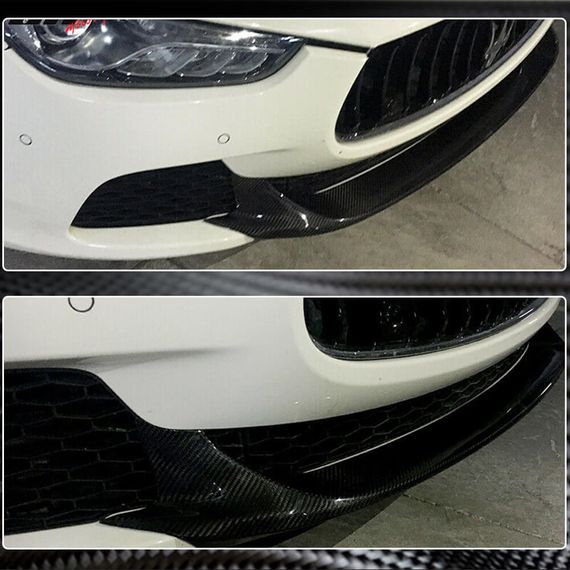 Накладка на передній бампер Lip V2 (для Base/S/S Q4 2013-2017, Карбон) для Maserati Ghibli рр | Зображення 3