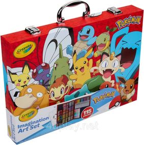 Набір для малювання Crayola Pokemon 115 предметів Оригінал Крайола Покемон крейда, олівці, маркери, розмальовки