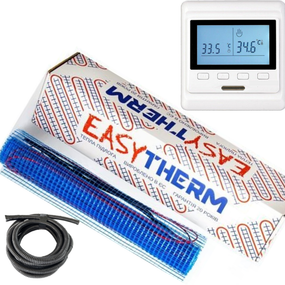 Нагрівальний мат для теплої підлоги Easytherm 200 Вт/м² + терморегулятор програмований 1,5 м2 (300 Вт)
