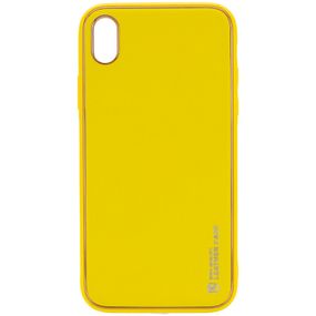 Шкіряний чохол Xshield для Apple iPhone X/XS (5.8") Бузковий / Dasheen Жовтий / Yellow