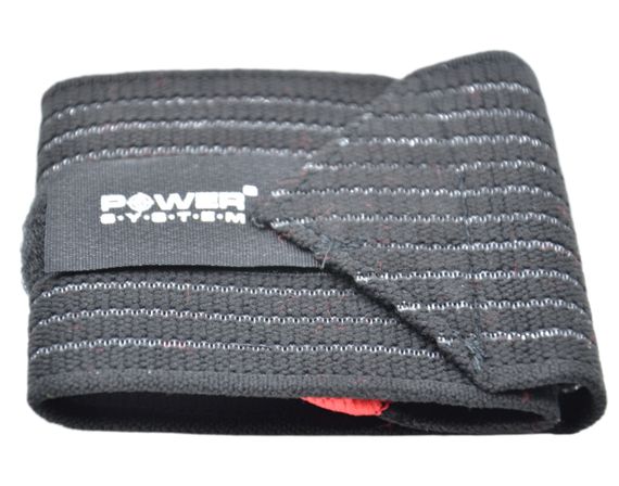 Кистьові бинти Power System PS-6000 Elastic Wrist Support Black/Red (пара) | Зображення 4