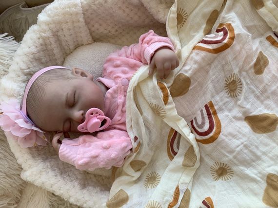 Силиконовая Коллекционная Новорождённая Кукла Реборн Младенец Анатомическая Девочка Пупс Энни ( Виниловая Кукла ) Reborn 50 см | Зображення 3