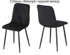 Кухонный мягкий стул Мемори обивка велюр черный