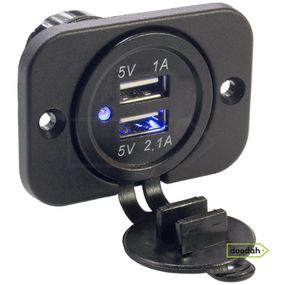 Авто / Мото USB зарядний пристрій - Recessed PRO, IP54, 2,1А