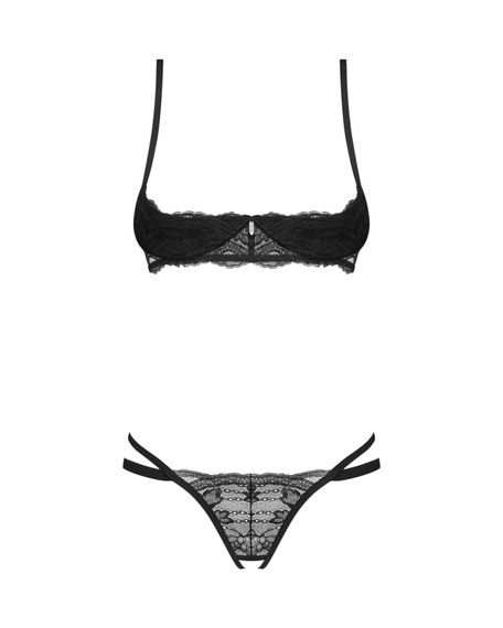 Комплект Obsessive Nutris 2-pcs crotchless set XS/S, Черный, XL/2XL | Зображення 2