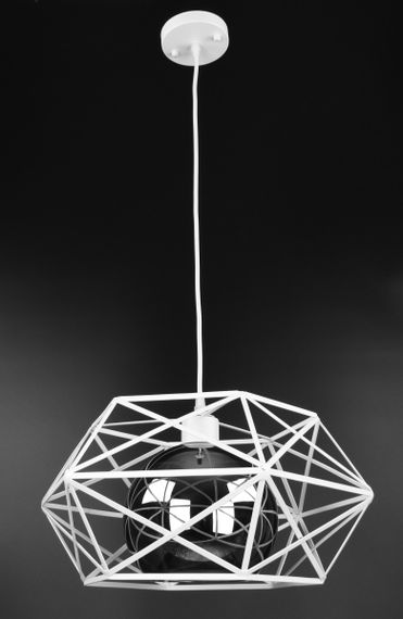 Люстра підвісна LOFT на 1 лампочку 27092 Білий 30-90х40х40 см.