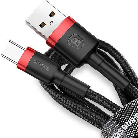 Кабель USB Type-C BASEUS CATKLF-B91 Cafule 3,0A 1м червоний/чорний | Зображення 1