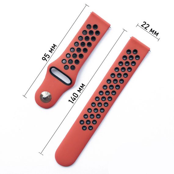 Спортивний ремінець Primolux Perfor Sport з перфорацією для годинника Amazfit Pace Smart Sport Watch - Red&Black | Зображення 2